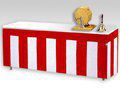 Red and white stripes curtain tablecloth set