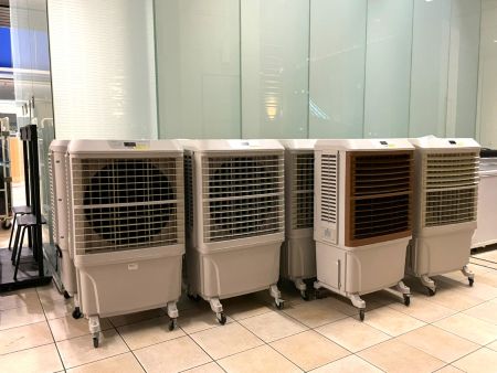 東京都汐留　気化式冷風機設営