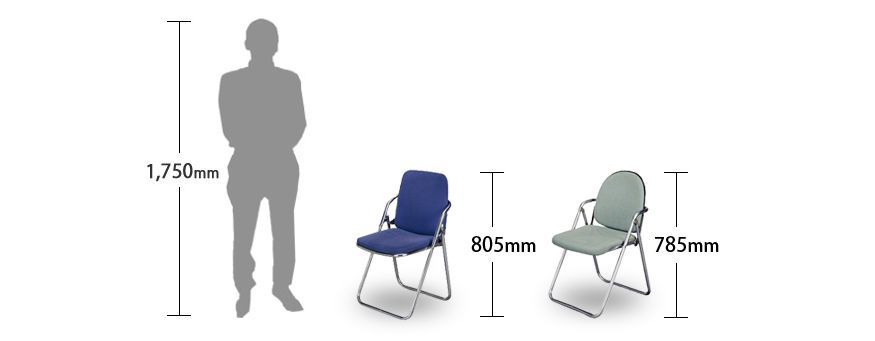 クッション付きパイプ椅子 比較イメージ