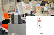 店舗での接触距離を守るL字型ワイドポップスタンド