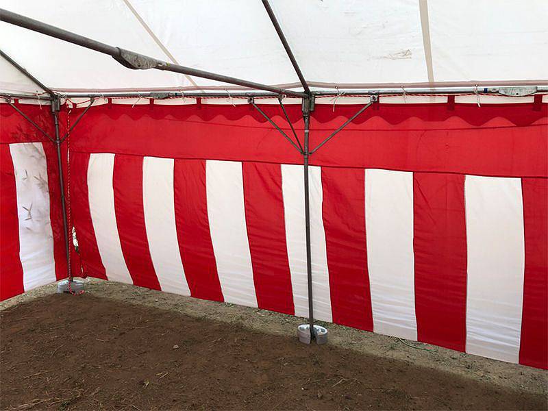 紅白幕、6坪テント　設置