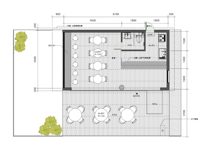 カフェのレイアウト図面