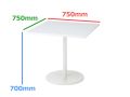 スチールホワイトテーブル W750mm